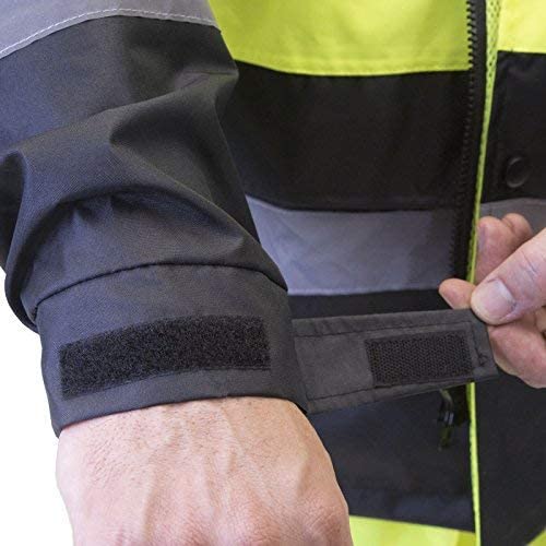 JORESTECH High Visibility Light Weight Waterproof Rain Jacket ANSI/ISEA 107-2015 Class 3 Level 2 Yellow/Black JK-03-YLBK (XL) - Image 4